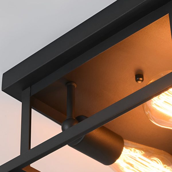 Square Iron Retro Industrial Ceiling Lights Flush Mount Lighting - Image 9