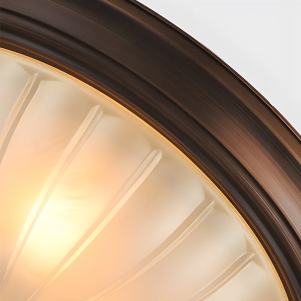 Round Glass Shade Iron Simple American Style Bedroom Ceiling Light Fixture - Image 7