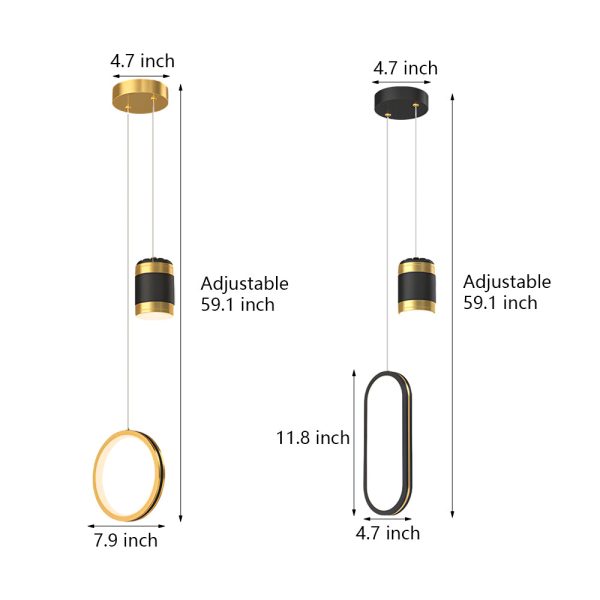 Creative Starry Projection Ring 3 Step Dimming Modern LED Pendant Lights - Image 5