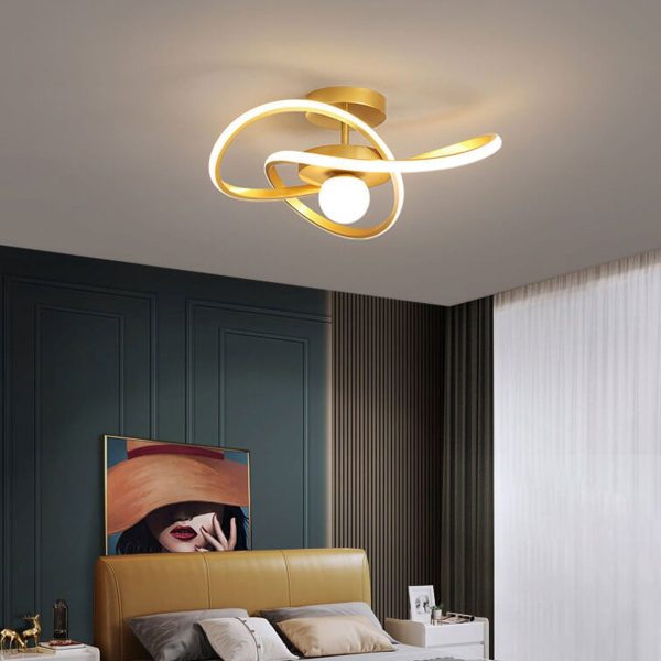 Nordic Modern Simple Streamer Surround Design LED Semi-Flush Mount Light - Image 13