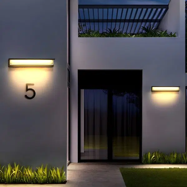 Minimalist Rectangular Waterproof LED Modern Solar Wall Lamp Exterior Lights - Image 7