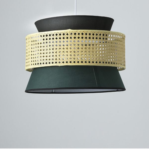 Modern Rattan Japanese Drum Shape 1-Light Pendant Light - Image 3