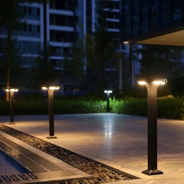 4-Light Square Waterproof LED Outdoor Path Lights - Solar & Hardwired Options - Image 3