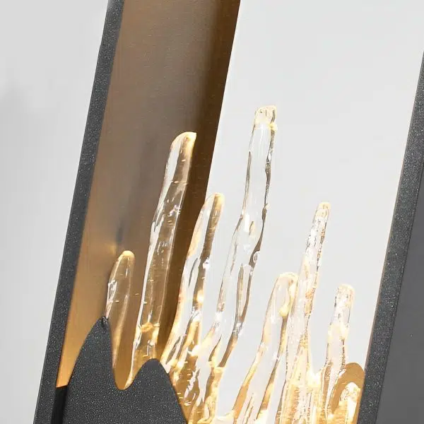 Rectangular Glass Mountain Scenery Black Modern Outdoor Pathway Lights - Image 8