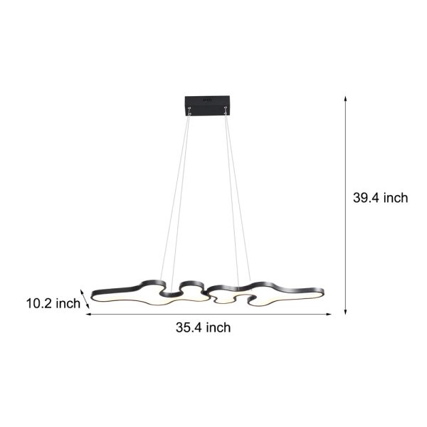 Linear Island Suspended Lighting Fixture: Modern LED Pendant Light for Dining Room - Image 7