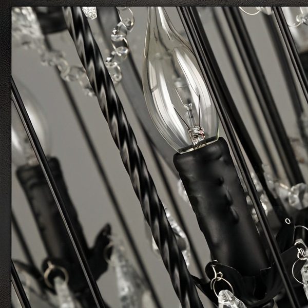 Birdcage Iron Crystal Ornaments Retro Industrial Style Chandelier Light - Image 5