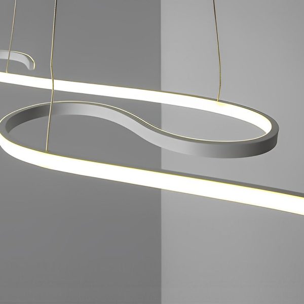 Creative Wavy Lines Stepless Dimming LED White Minimalist Chandeliers - Image 9