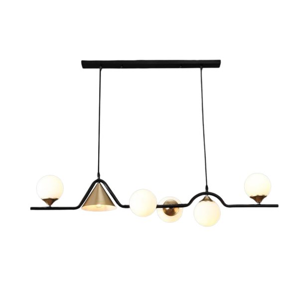 Strip Cone Glass Bubbles LED Iron Electroplating Nordic Chandelier - Image 28