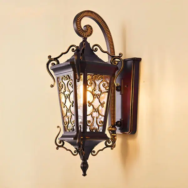 Retro Pattern Outdoor Waterproof European Style Wall Lamp Exterior Lights - Image 7