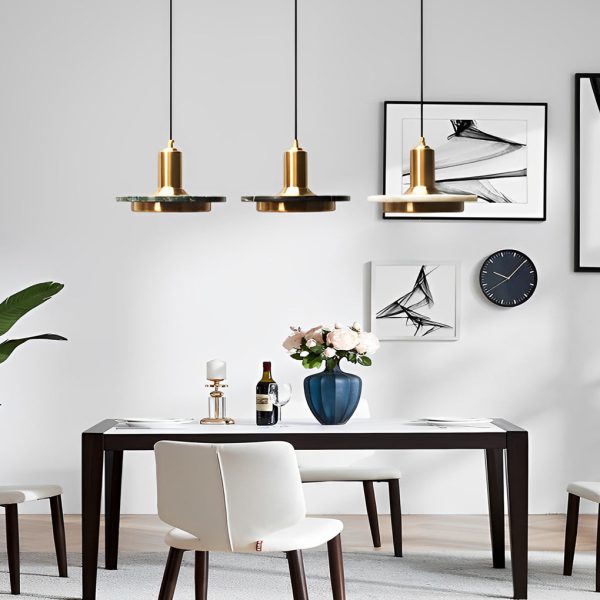 Round Flying Saucer Shape Electroplated Iron LED Modern Pendant Lights - Image 7