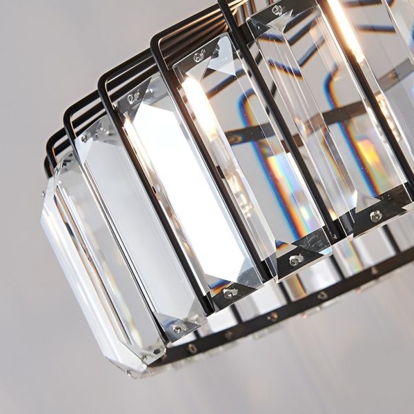 Drum-shaped Crystal Metal Modern Chandelier Pendant Light Hanging Lamp - Image 9