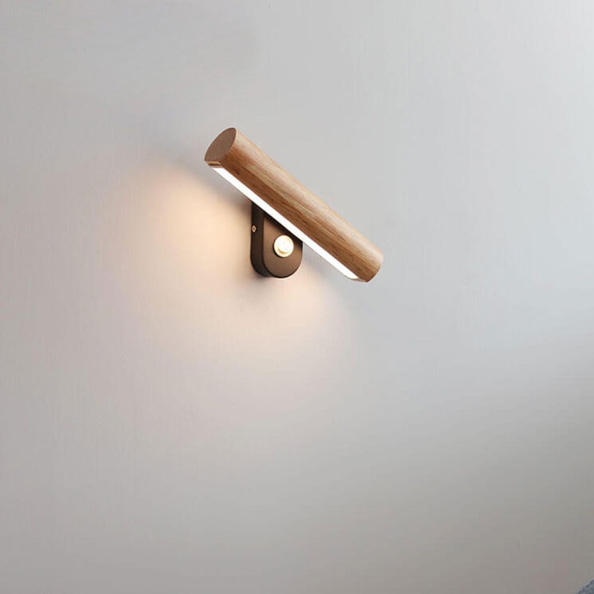 Nordic Simple Solid Wood Bar Rotating LED Wall Sconce Lamp - Image 4