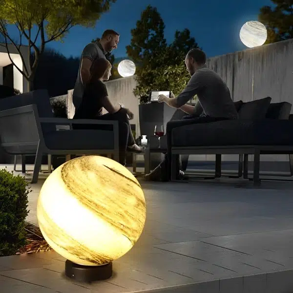 Round Glass Planets Design Waterproof Modern Outdoor Fence Post Lights - Image 5
