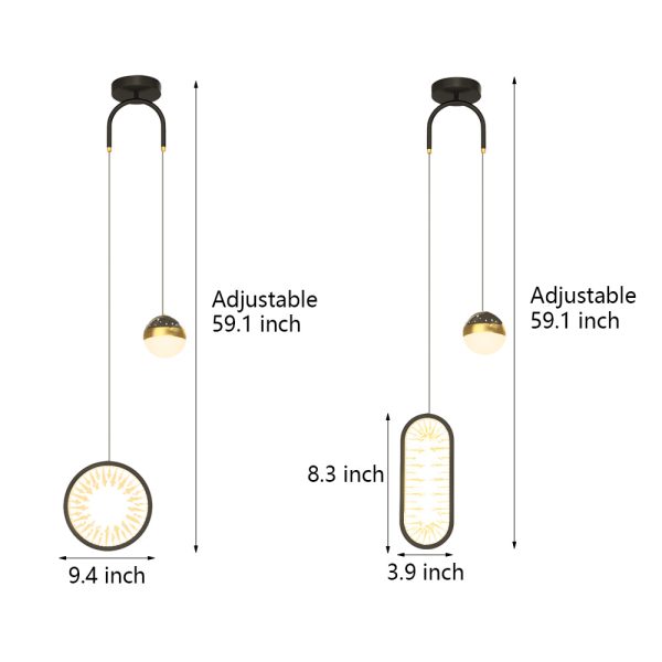 Round Oval Creative Starry Projection 3 Step Dimming Nordic Pendant Lights - Image 5
