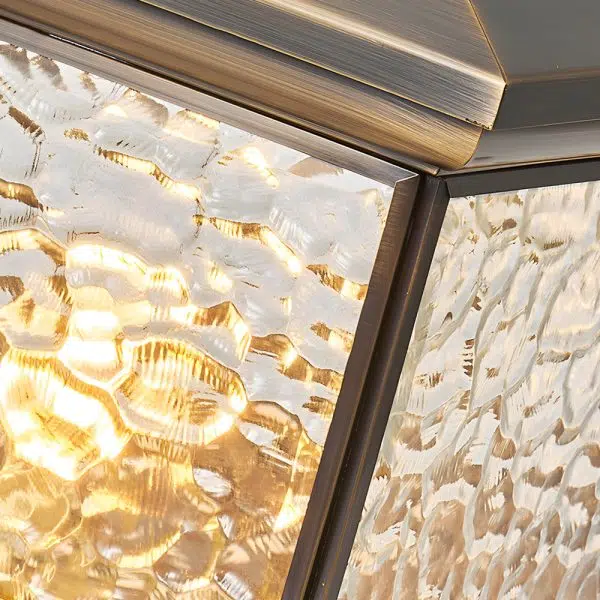 Retro Square Antique Brass Pier Mount Post Light - Image 8