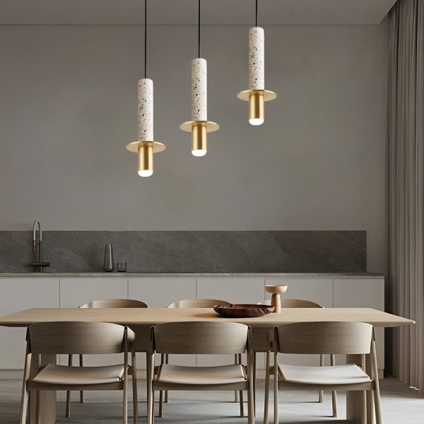 Elongated Cylindrical Terrazzo LED Post-Modern Chandelier Spotlight - Image 3