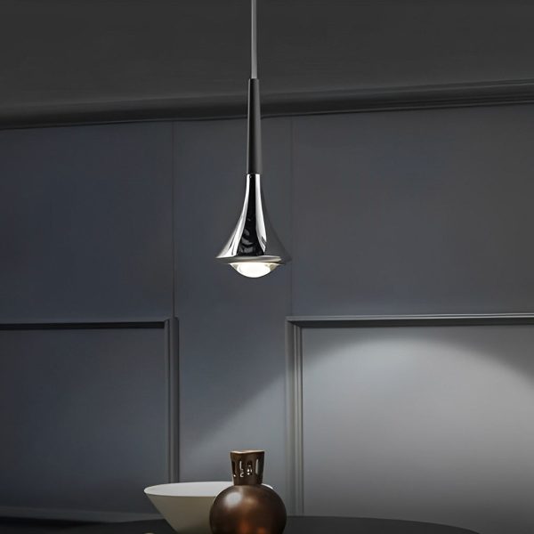 1-Light Water Drop Metal LED Nordic Staircase Pendant Lights Small Chandelier - Image 2