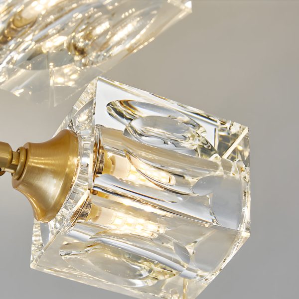 3/4/5/6-Light 180?? Adjustable Crystal Shades Ceiling Light Fixture - Image 5