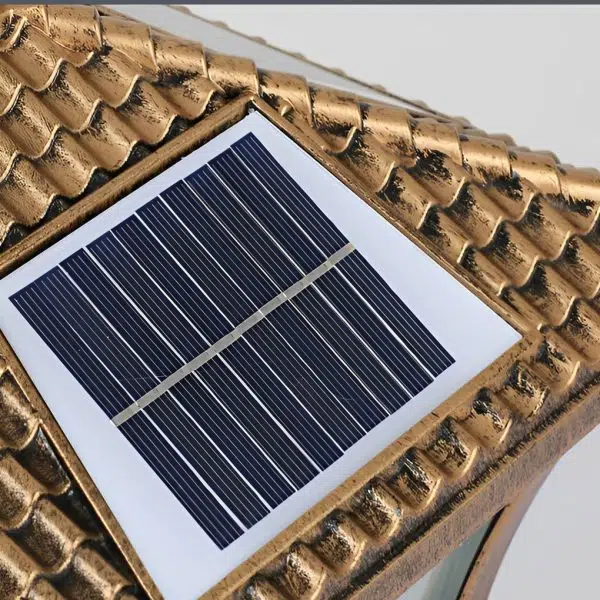 Vintage Pattern Waterproof Automatic Solar Powered Fence Post Lights - Image 8