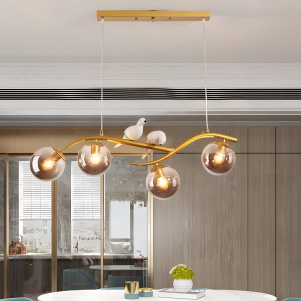 Long Branches Birds Balls 3 Step Dimming Nordic Dining Room Chandeliers - Image 5