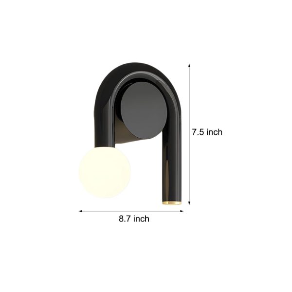 2-Light Arched Iron U-shaped Line Wall Sconce LED Matte Black Bathroom Vanity Lights - Image 7