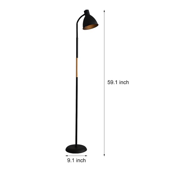 59 inch Wood and Metal Arc LED Task Floor Lamp - Image 7