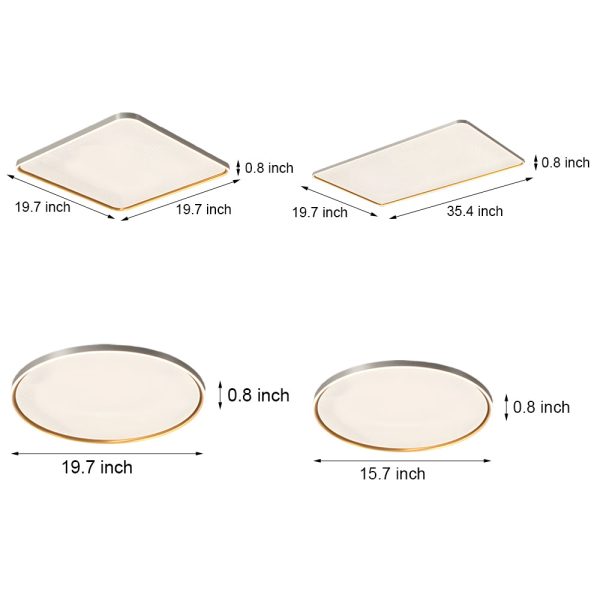 Brushed Gray Aluminum LED Ceiling Light - Image 6