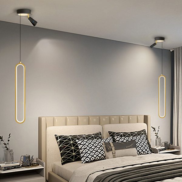 Oval Aluminum LED 3 Step Dimming Modern Pendant Lights with Spotlights - Image 6