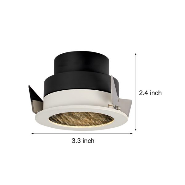 Round Honeycomb Nest Anti Glare White LED Recessed Downlight - Image 9