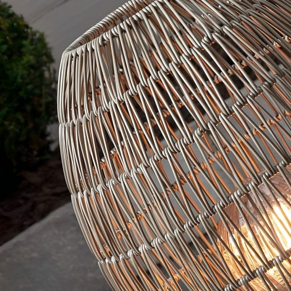 Spaceship Lighting Handmade Rattan Oval Cage Waterproof Outdoor Floor Lamp - Image 9