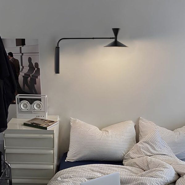 Marseille Swing Arm Wall Lamp Adjustable Long Metal Arm Trumpet Sconce - Image 6