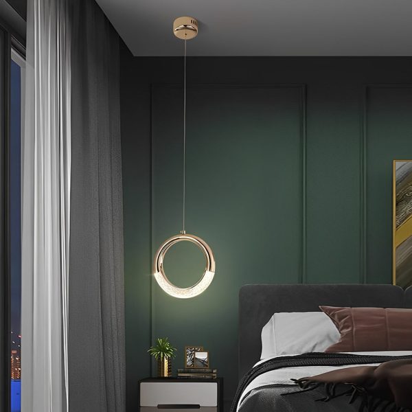 Ring Shaped LED Electroplated Metal Modern Pendant Light Hanging Lamp Chandeliers - Image 2