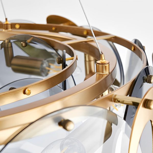 Round Glass Creative Art Iron LED Nordic Chandelier Pendant Lights - Image 6