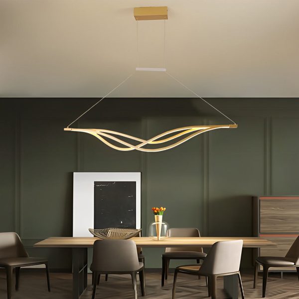 Long Waves Lines Stepless Dimming with Remote Nordic Chandelier Light - Image 9