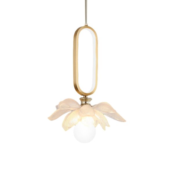 Creative Lotus Flowers Luminous Copper Oval Ring LED Modern Pendant Lights - Image 25