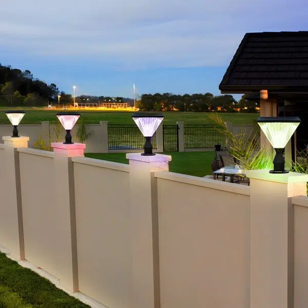 9-In H Waterproof Black Post Solar LED Pier Mount Light - Image 4