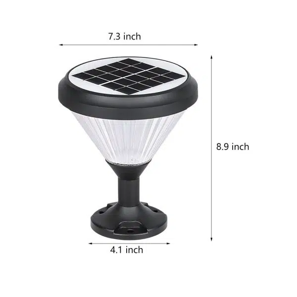 9-In H Waterproof Black Post Solar LED Pier Mount Light - Image 6