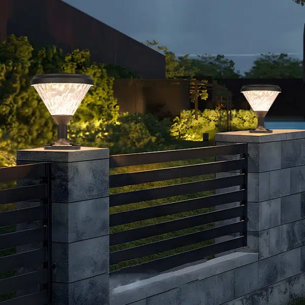 9-inch High Black Round LED Solar Post/Pier Light - Image 2