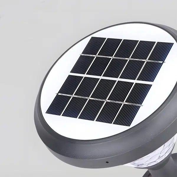 9-inch High Black Round LED Solar Post/Pier Light - Image 6