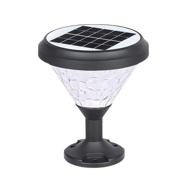 9-inch High Black Round LED Solar Post/Pier Light - Image 5