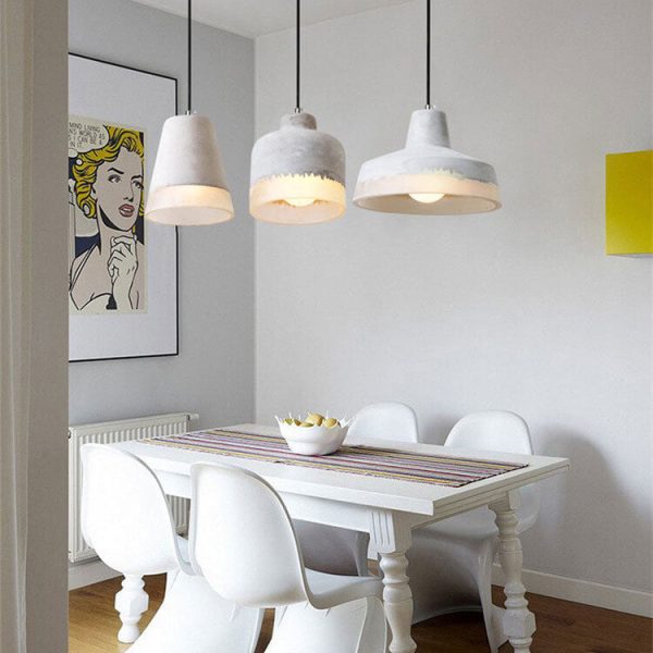 Industrial Minimalist Grey Shade 1-Light  Cement Pendant Light - Image 5