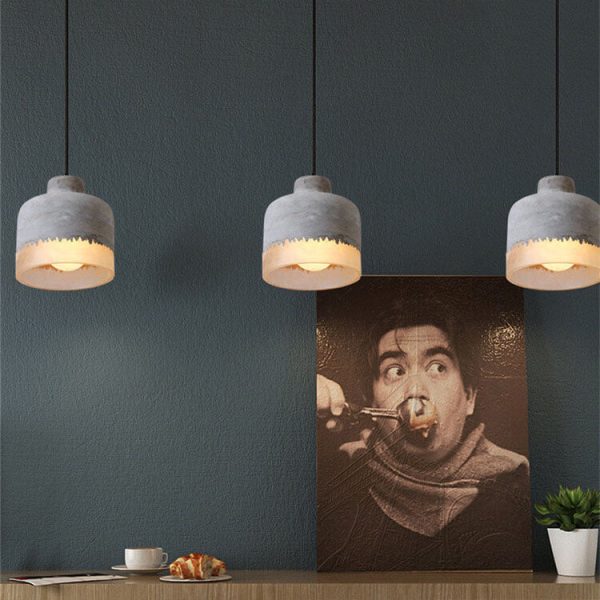 Industrial Minimalist Grey Shade 1-Light  Cement Pendant Light - Image 2