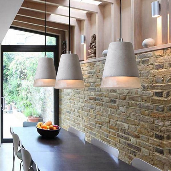 Industrial Minimalist Grey Shade 1-Light  Cement Pendant Light - Image 8