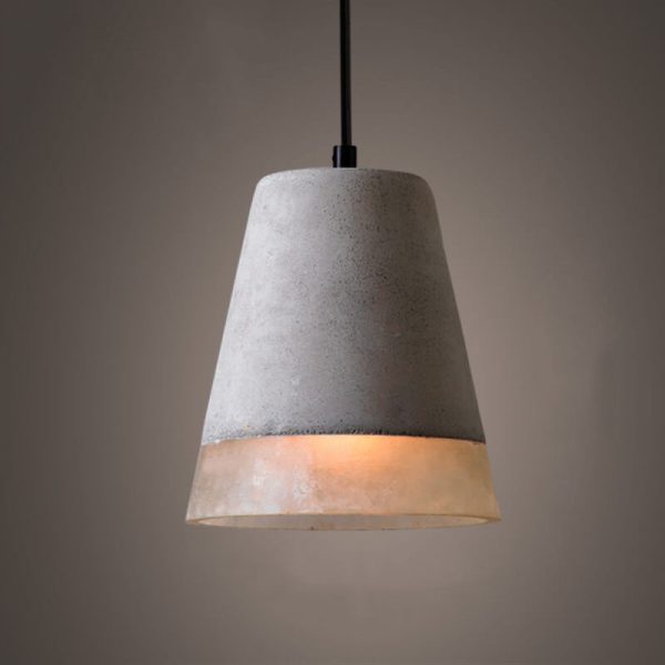 Industrial Minimalist Grey Shade 1-Light  Cement Pendant Light - Image 15