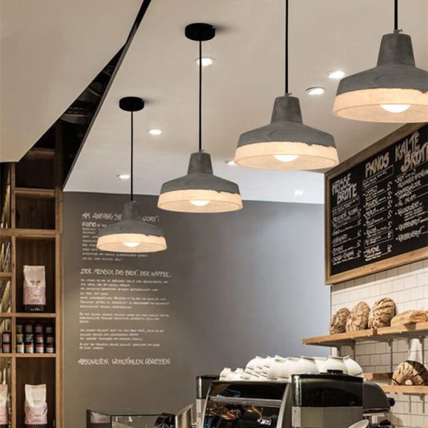 Industrial Minimalist Grey Shade 1-Light  Cement Pendant Light - Image 7