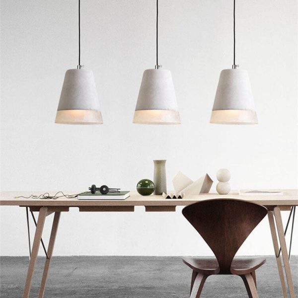 Industrial Minimalist Grey Shade 1-Light  Cement Pendant Light - Image 6