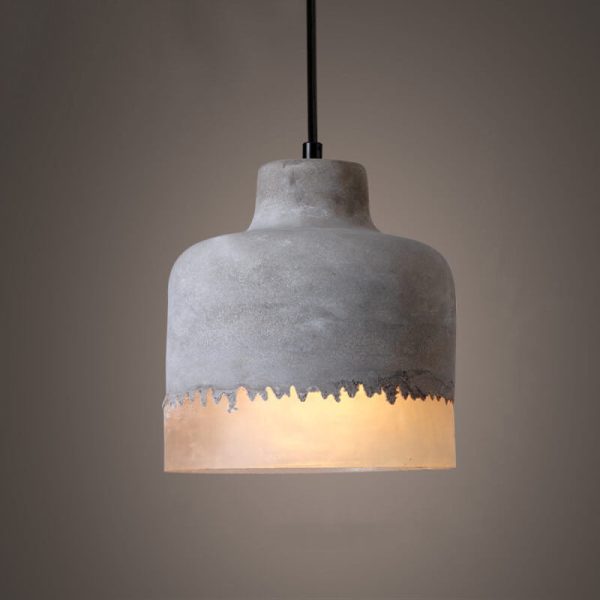 Industrial Minimalist Grey Shade 1-Light  Cement Pendant Light - Image 16