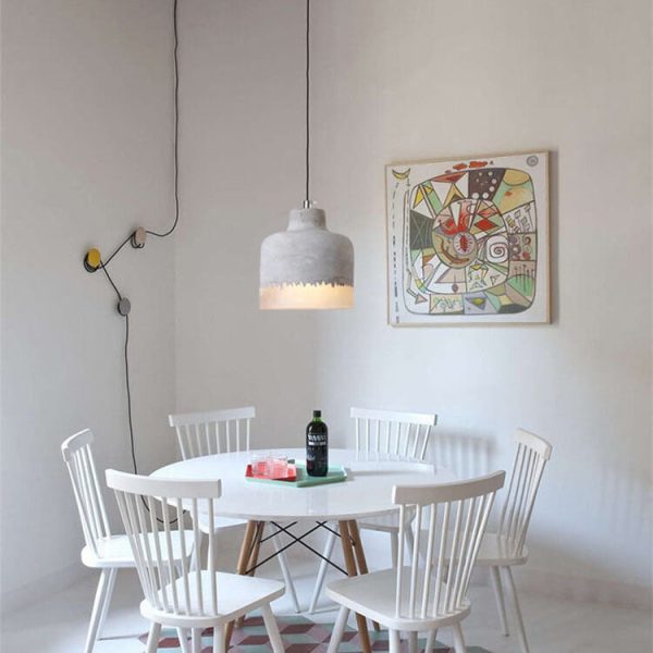 Industrial Minimalist Grey Shade 1-Light  Cement Pendant Light - Image 4