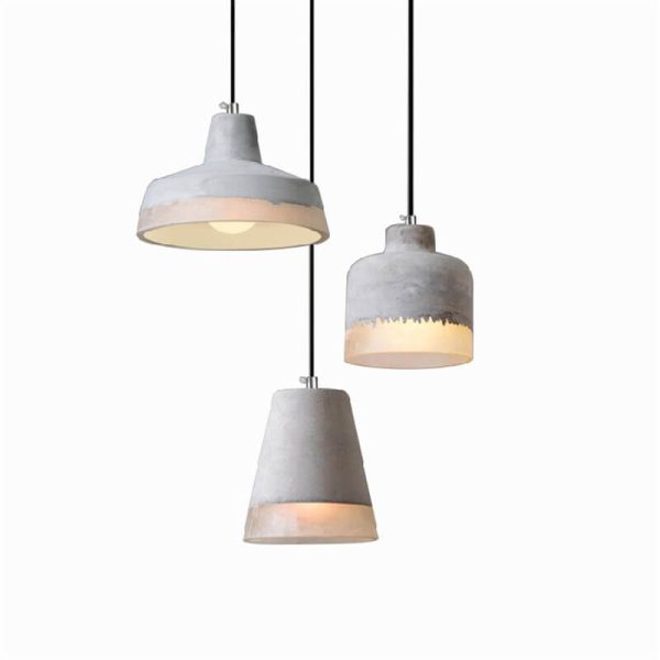 Industrial Minimalist Grey Shade 1-Light  Cement Pendant Light - Image 11