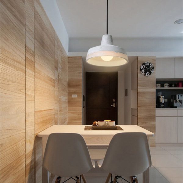Industrial Minimalist Grey Shade 1-Light  Cement Pendant Light - Image 9